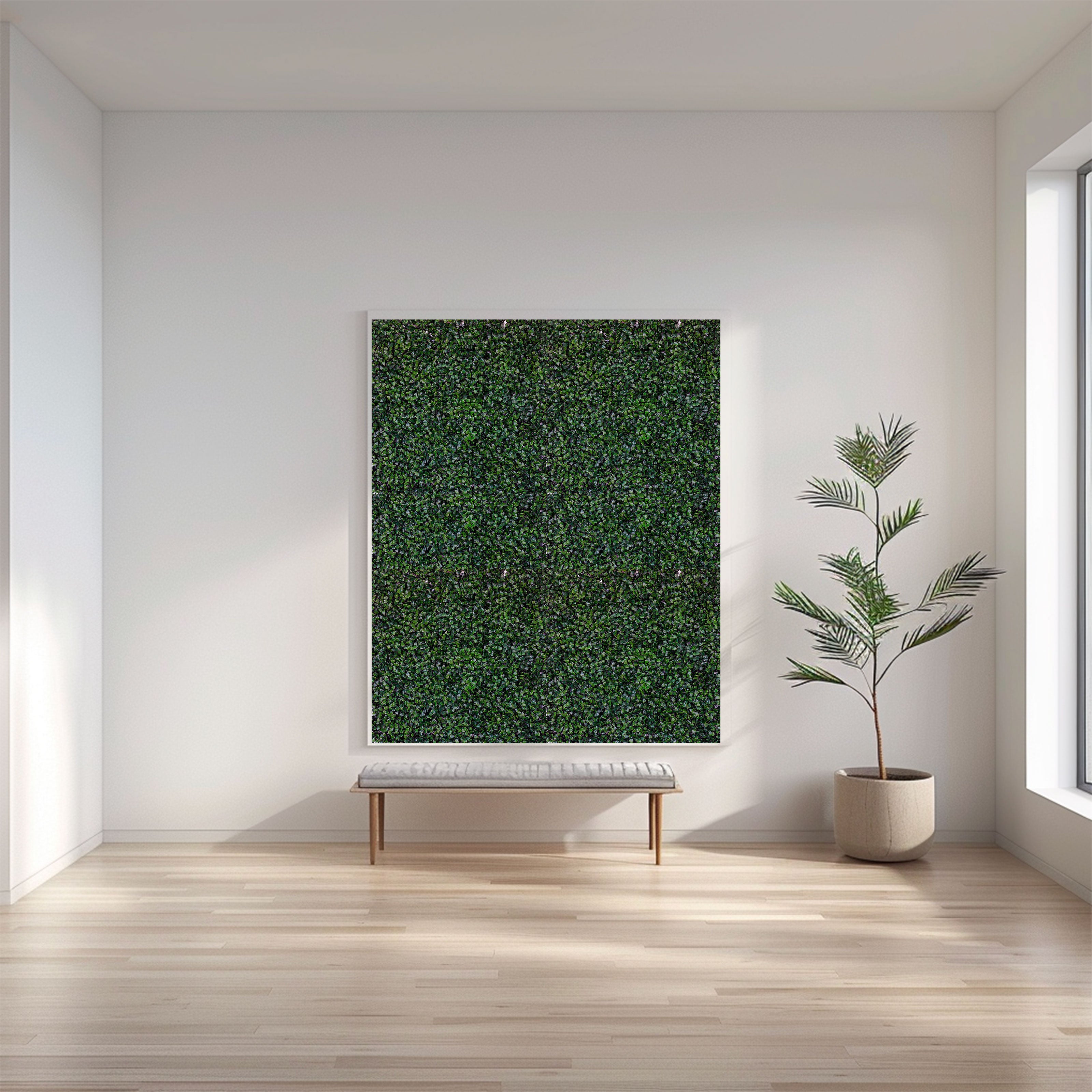 Pannelli Verde Verticale 50×50 cm Ultra-realistici e folti, per interno/esterno BOSSO - Eternal Parquet - Eternal Parquet