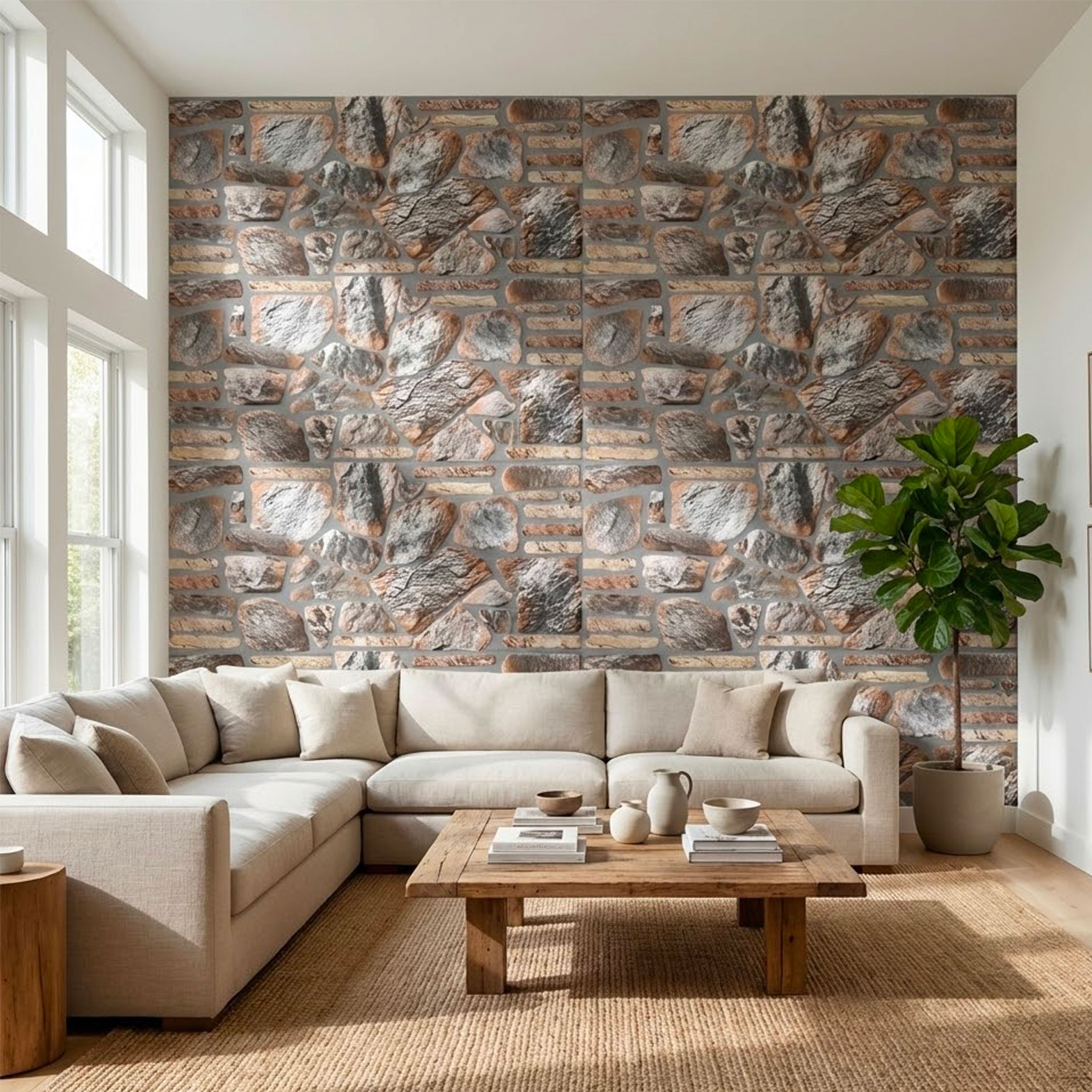 CAPPOTTO esterno - interno isolante in STYROFOAM 3D (120x50cm) con resine e malta Pietra Patinata