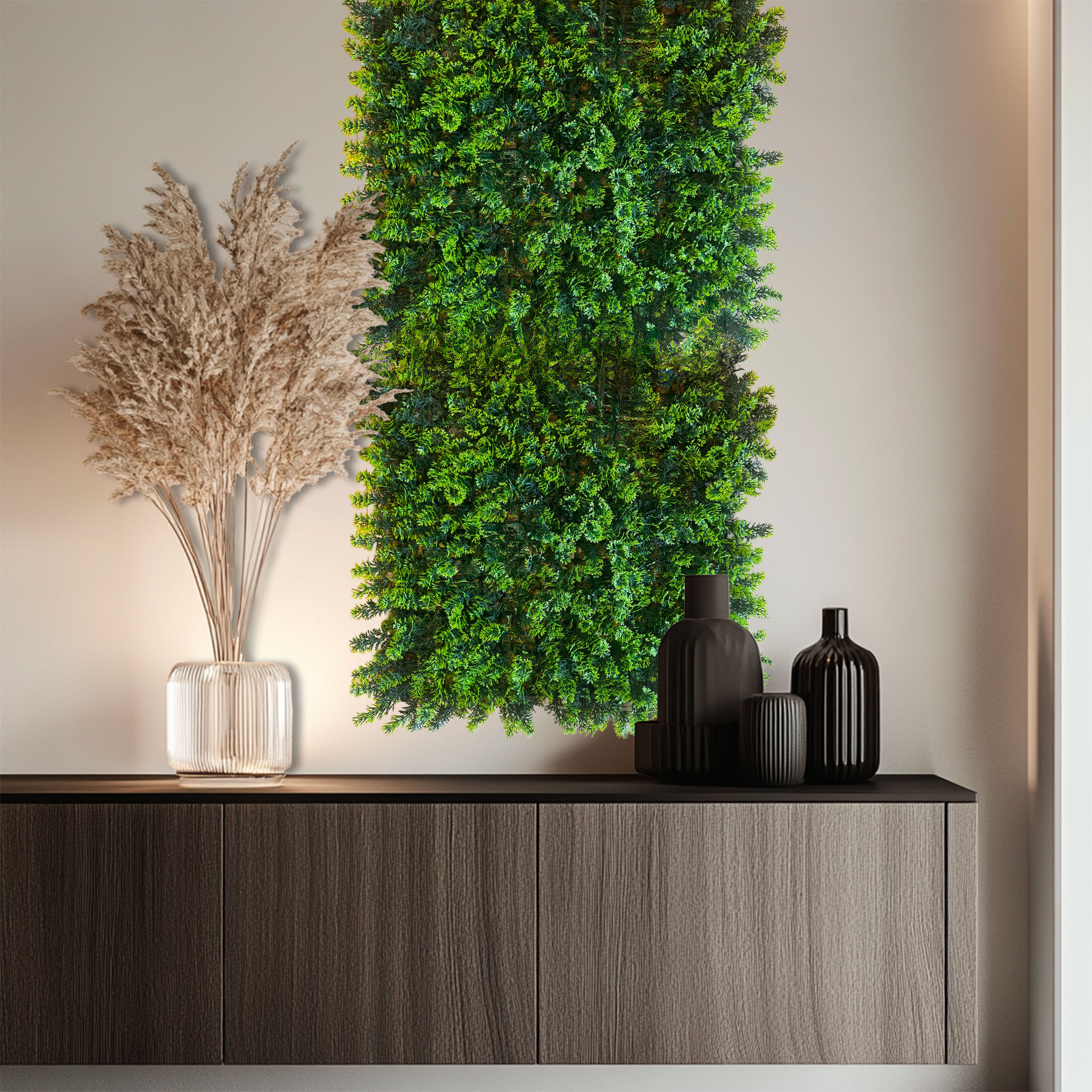 Pannelli Verde Verticale 50×50 cm Ultra-realistici e folti, per interno/esterno CIPRESSO - Eternal Parquet - Eternal Parquet