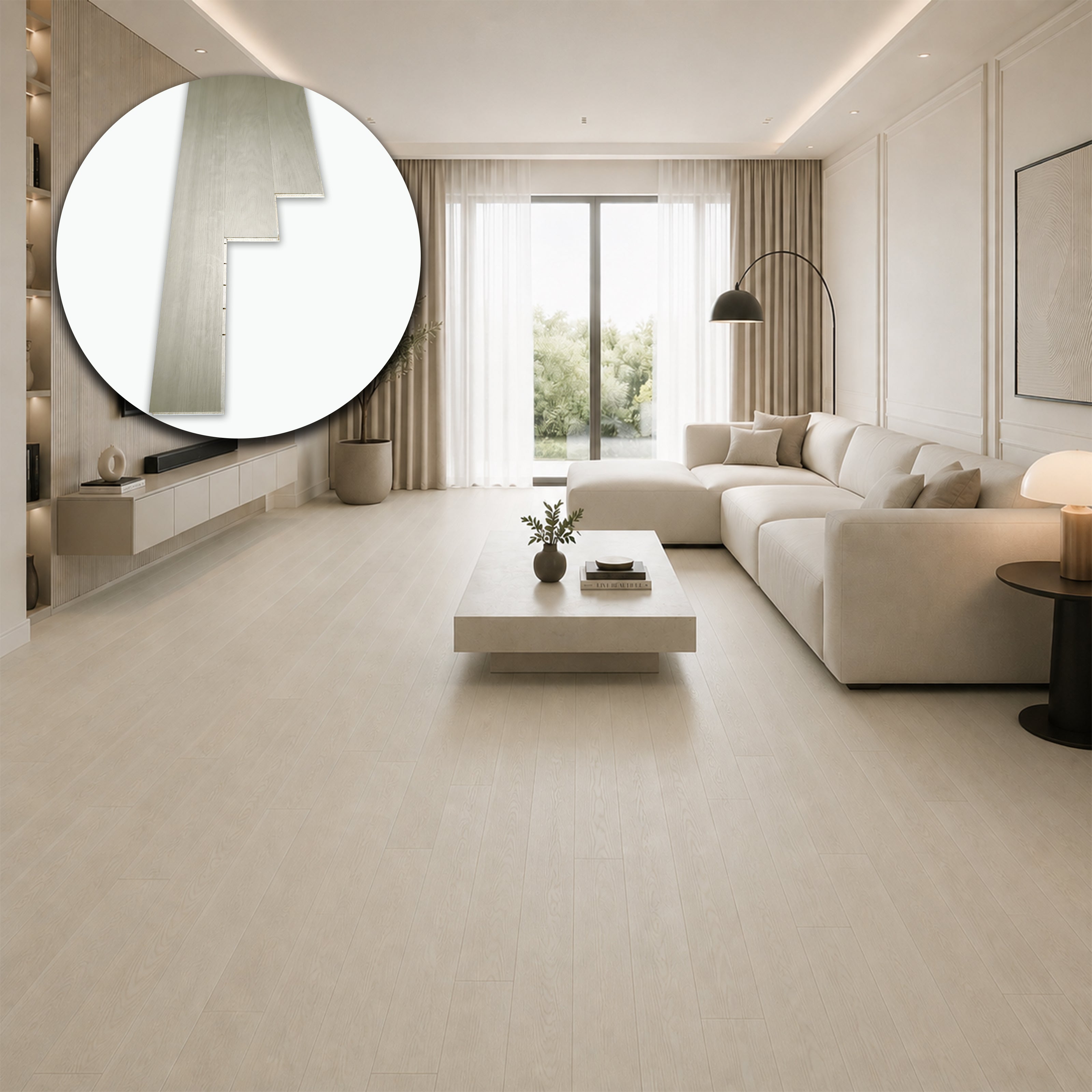 €16,99mq * STOCK GARBELOTTO * Lotto da 12mq di Maxilistone Rovere Light Classic spazzolato SBIANCATO SELECT 9x70x700 (3mm nobile)