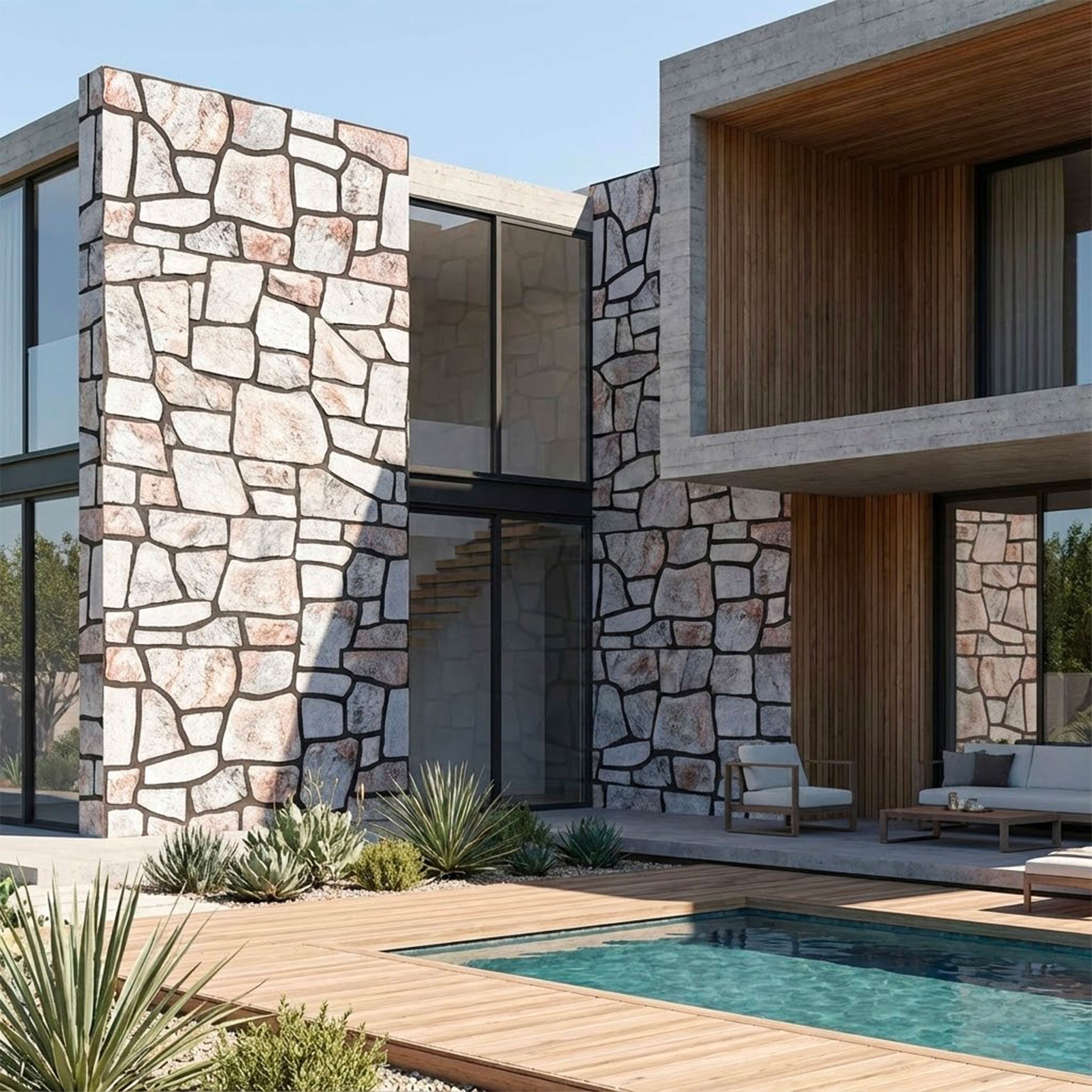 CAPPOTTO esterno - interno isolante in STYROFOAM 3D spess. 3,5cm (120x50cm) con resine e malta Pietra levigata