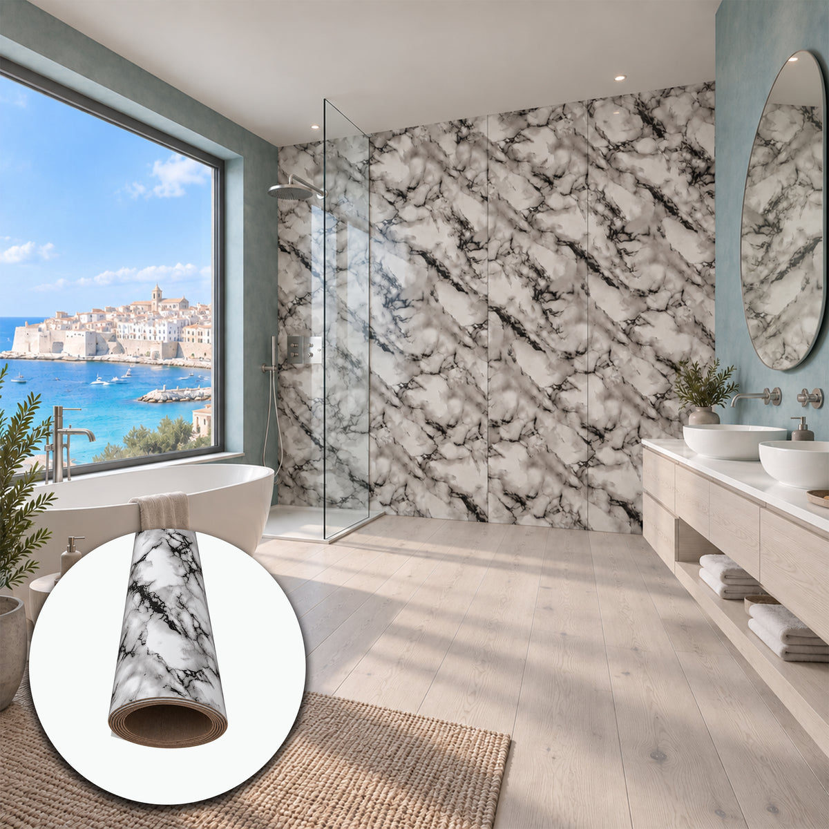 Rivestimento Autoadesivo SXP Effetto Marmo Brecciato HI-RES 1200x3000x2,5 mm – Rotolo 3,6 m²