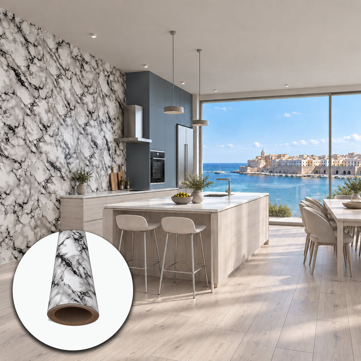 Rivestimento Autoadesivo SXP Effetto Marmo Brecciato HI-RES 1200x3000x2,5 mm – Rotolo 3,6 m²