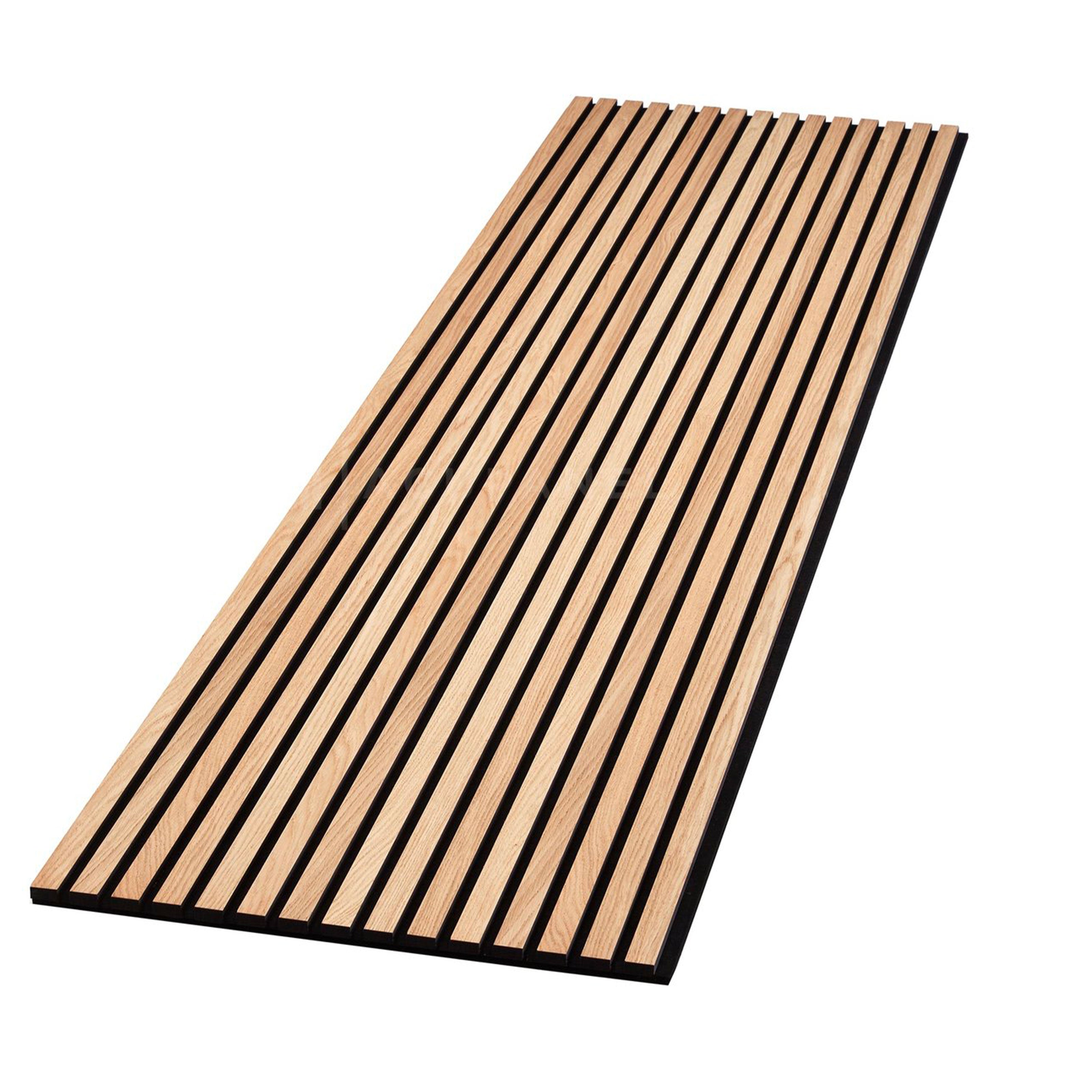 Panel acústico Fieltro y fibra de madera Tiras rayadas ROBLE CLARO  120x34x1,5