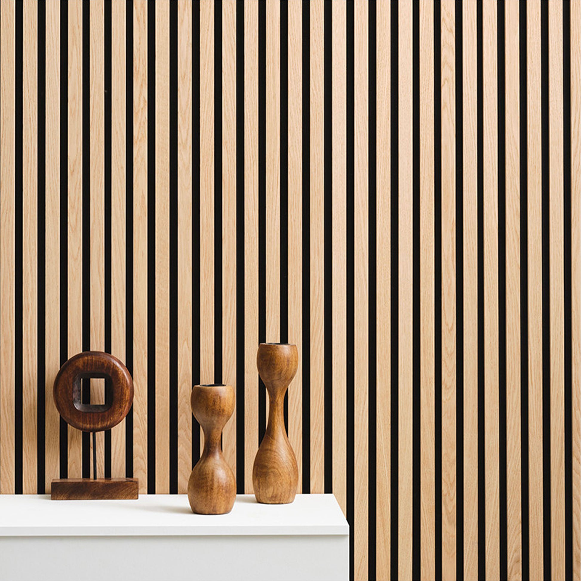 Pannello Acustico Feltro e fibra di legno Lamelli millerighe ROVERE CHIARO 120x34x1,5 - Eternal Parquet