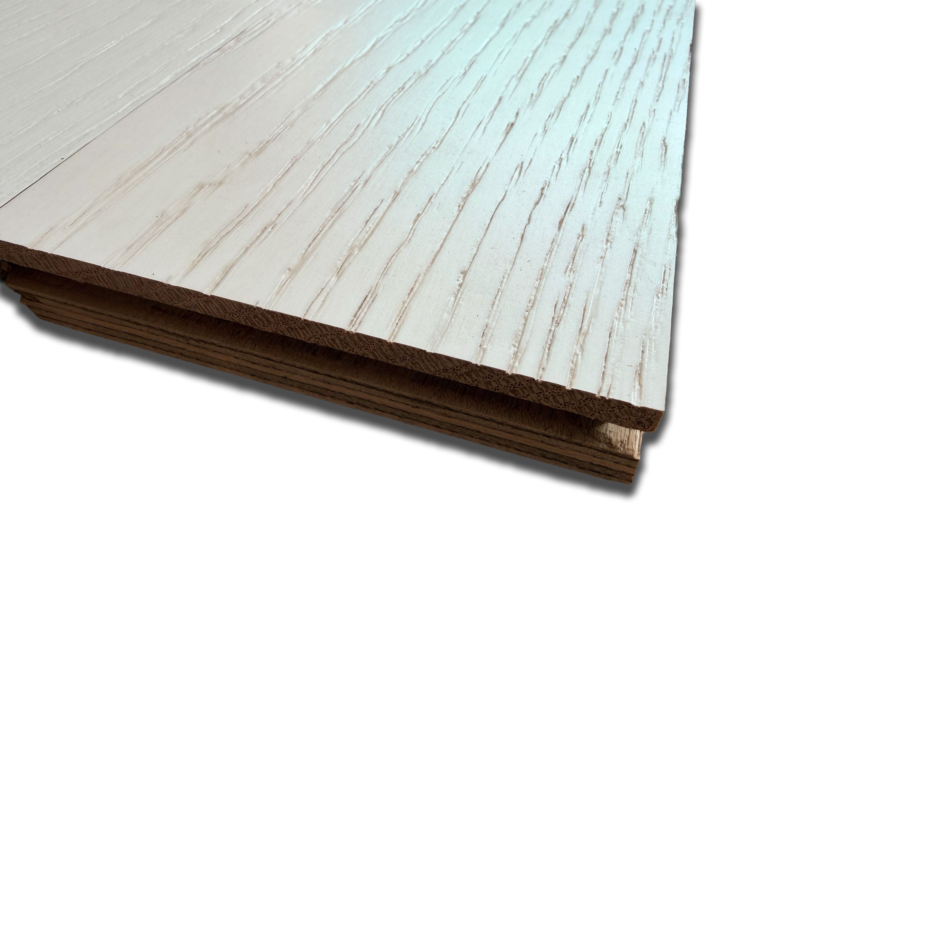 €24,99mq * STOCK GARBELOTTO * Lotto da 50mq di Parquet prefinito in rovere SBIANCATO Spazzolato 14x90x500/1000 (3,5mm nobile)