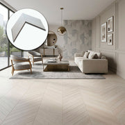 €39,90mq * STOCK GARBELOTTO * Lotto da 44mq di Parquet Rovere Grey White spazz. Bisell. 14x120x600 SPINA FRANCESE (4mm nobile) - Eternal Parquet