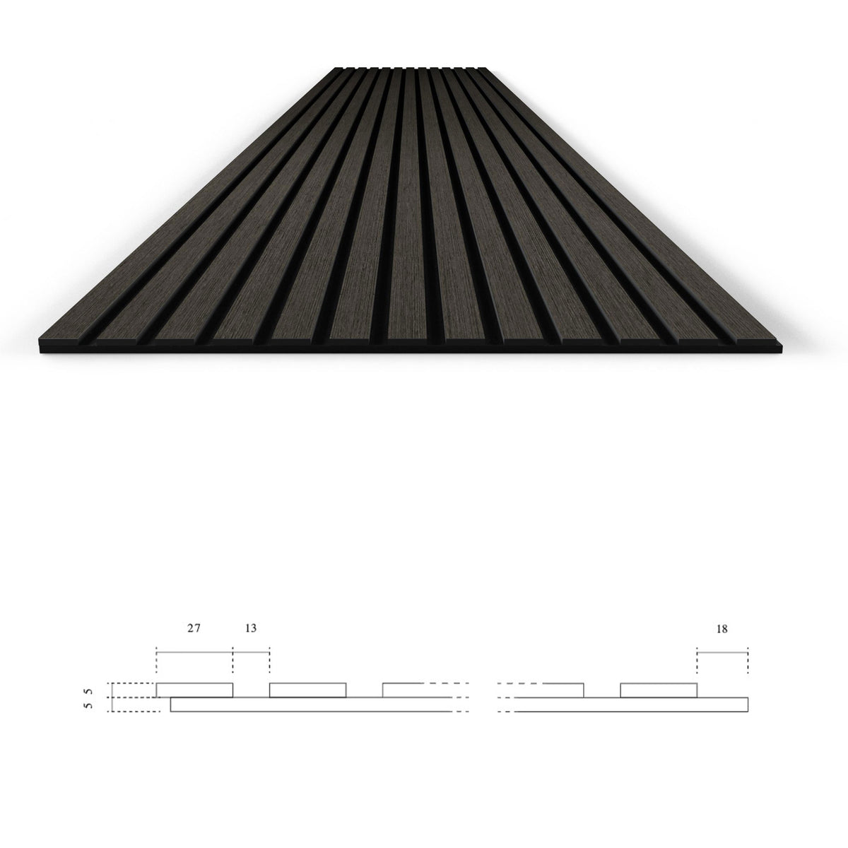Pannello acustico dogato cannettato decorativo 2800x600x10mm in VERO LEGNO+Pet+Mdf "varie essenze" - Eternal Parquet