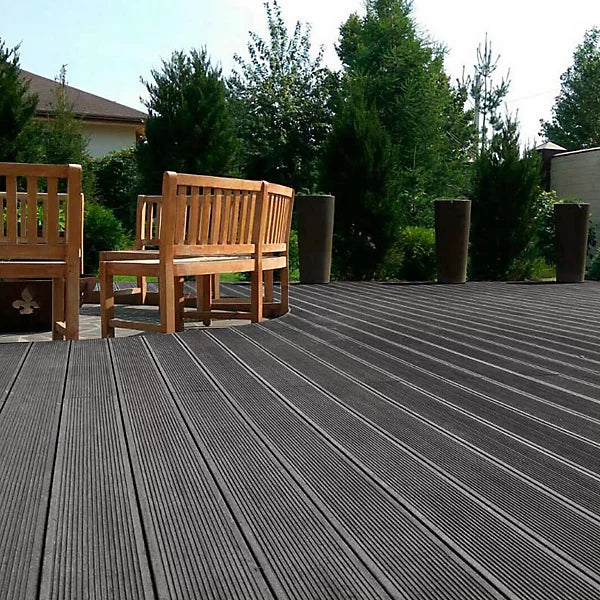 (€39,90mq) KIT 1,218mq di Decking WPC 40×25×2900mm Coffee o Grey doppia faccia Inclusi Magatelli - clip acciaio e viti - Eternal Parquet