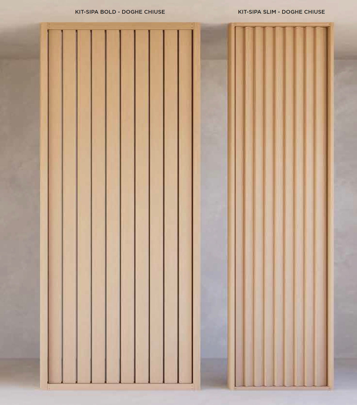SIPA BOLD Kit completo (7 toghe+2 basi orizzontali+staffe GIREVOLI) Divisorio Frangiluce in PVC Effetto Legno – rifilabile  680x2900mm - Eternal Parquet
