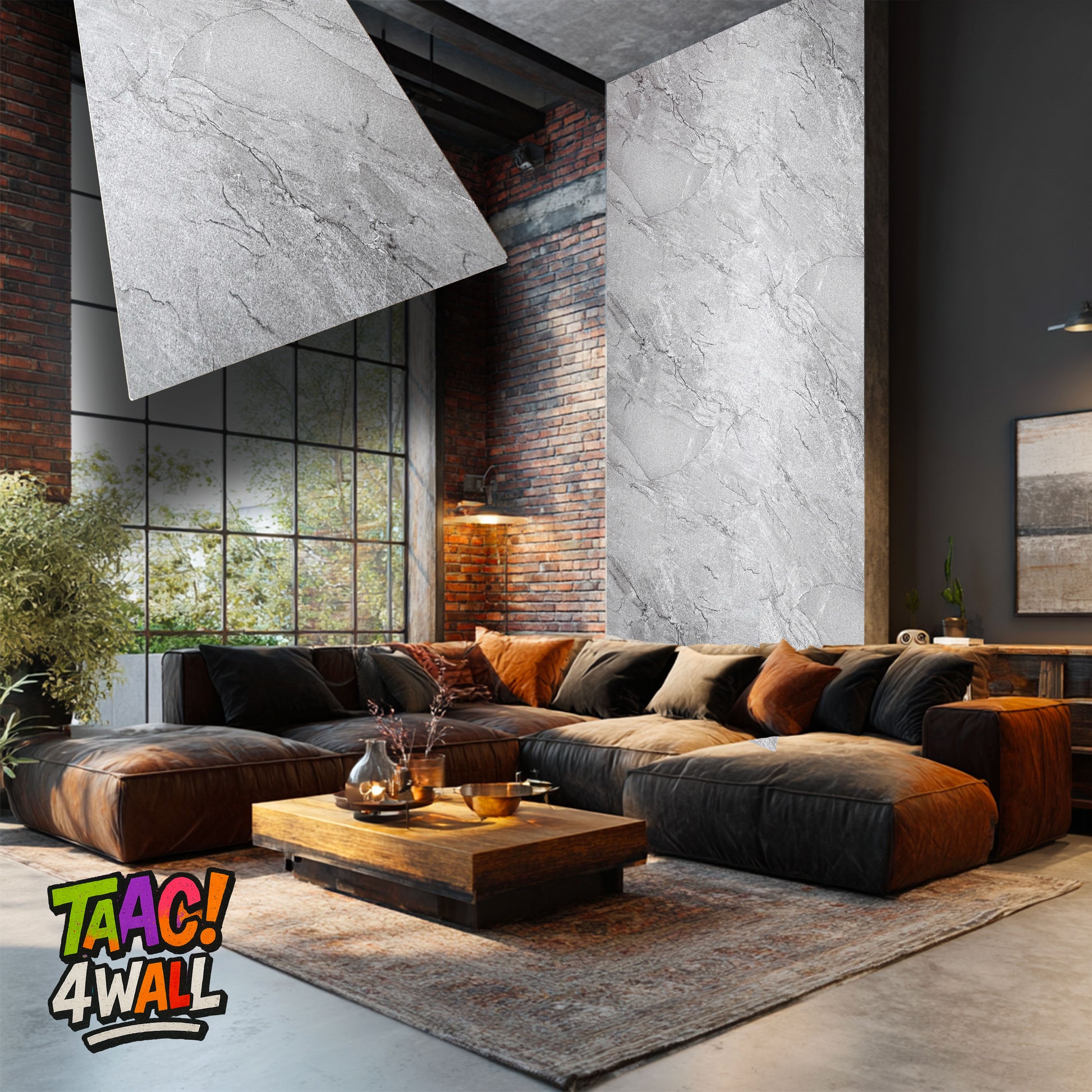 €16,99mq TAAC! 4WALL pacco da 5,76mq (4 pannelli) rivestimento a parete SPC Click 5x600x2400mm LUNA - Eternal Parquet