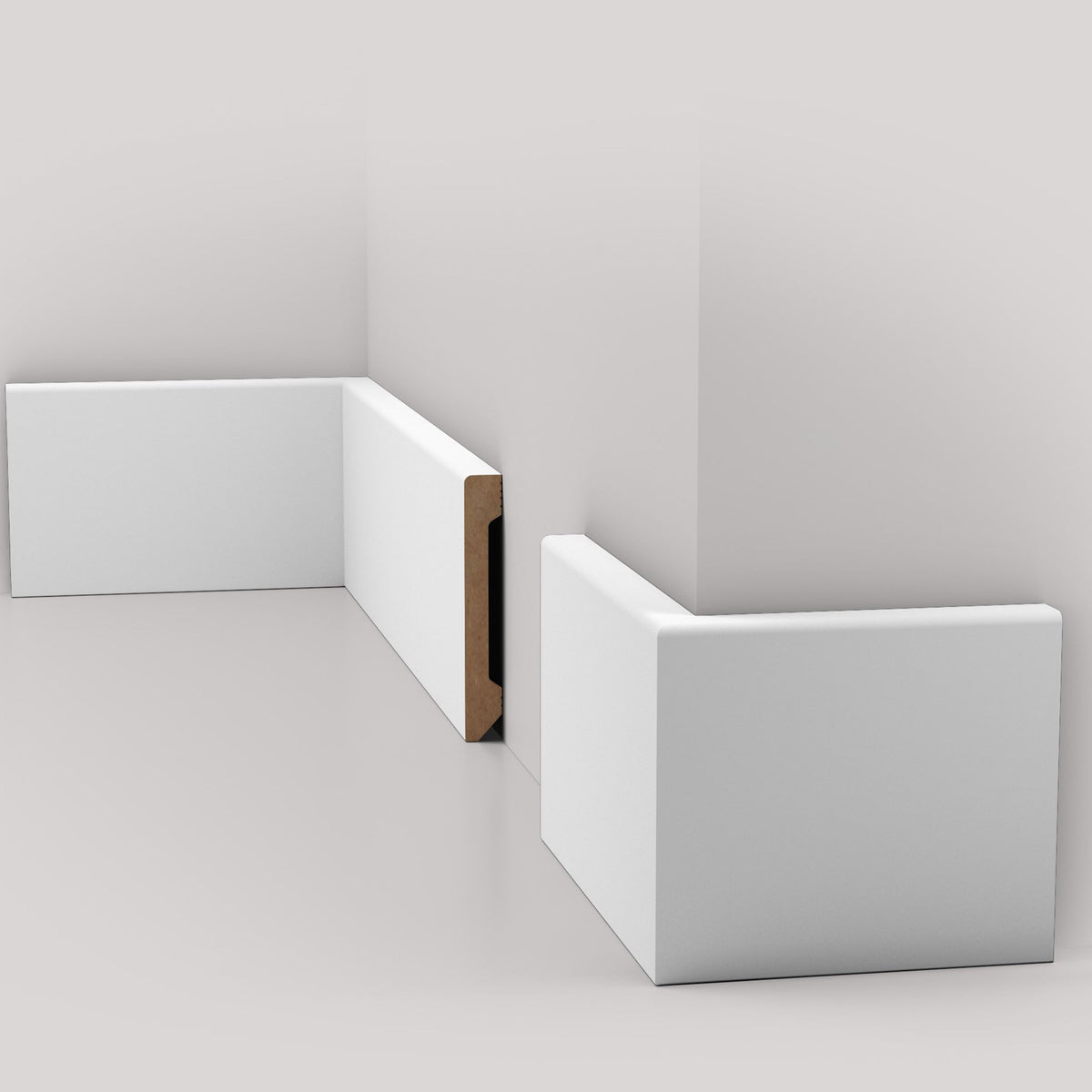 Battiscopa DRITTO in POLIMERI EqualWood HI-TEC 100x14mm - BIANCO (prezzo al metro)