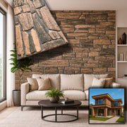 CAPPOTTO esterno - interno isolante in STYROFOAM 3D sp.2cm (120x50cm) con sabbiatura e malta Pietra rurale - Eternal Parquet