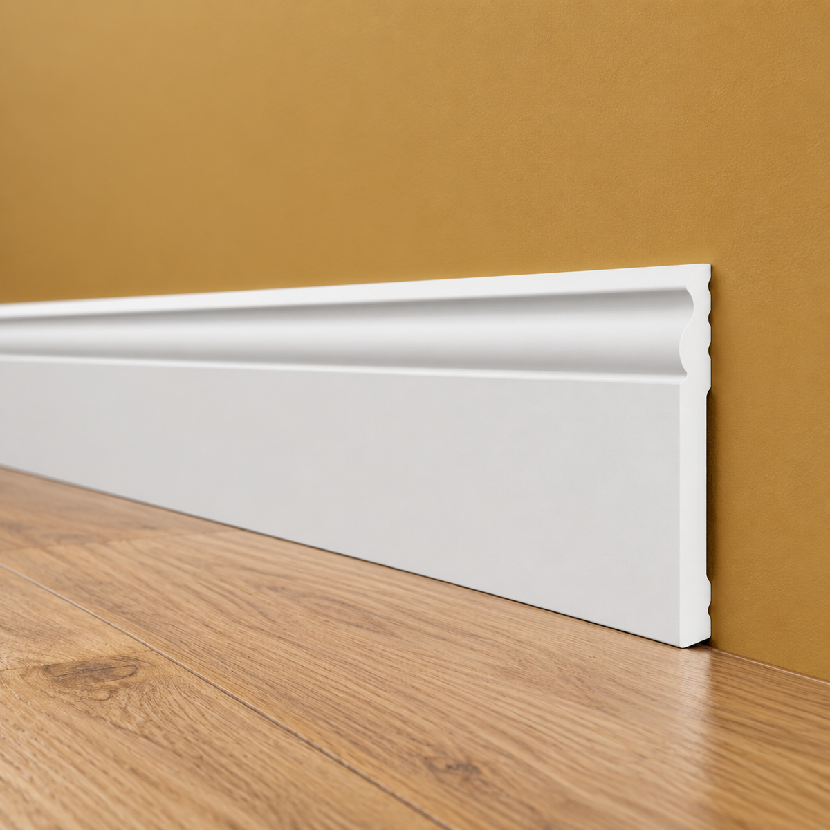Battiscopa DUCALE bianco basso spessore 100x10mm in POLIMERI - Polistrutturato (prezzo al metro)