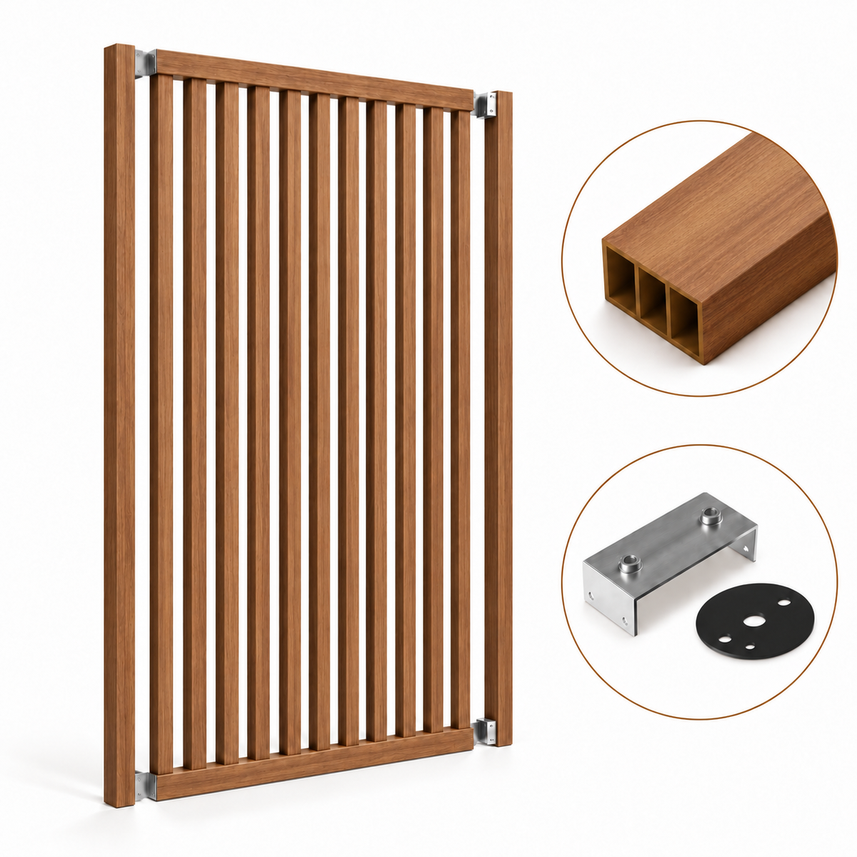 SIPA BOLD Kit completo (13 toghe+2 basi orizzontali+staffe GIREVOLI) Divisorio Frangiluce in PVC Effetto Legno – rifilabile  1255x2900mm - Eternal Parquet
