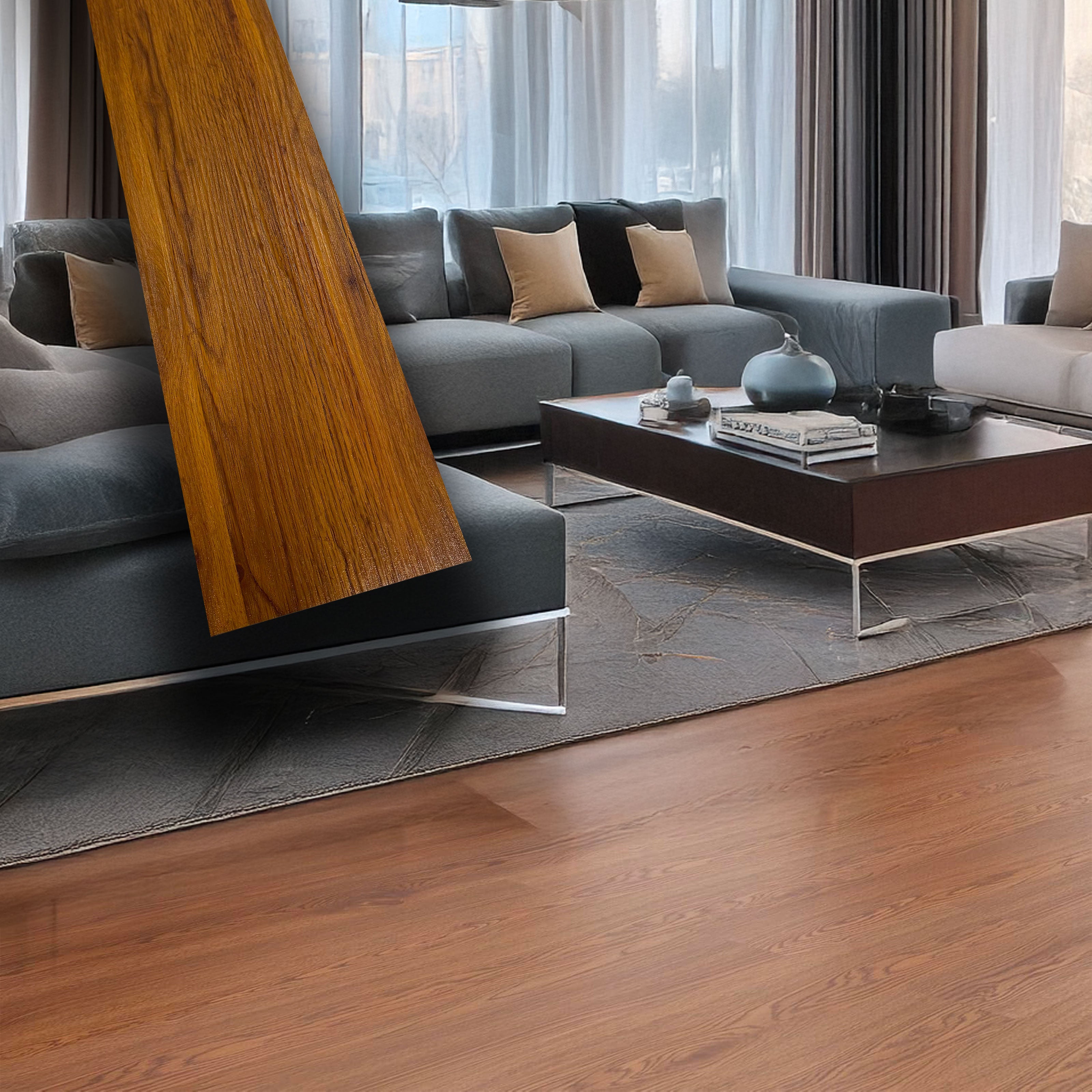 1mq di Pavimento LVT Autoadesivo TEAK 914x152mm (2mm spessore) ignifugo, idrofobo. ETERNAL PARQUET