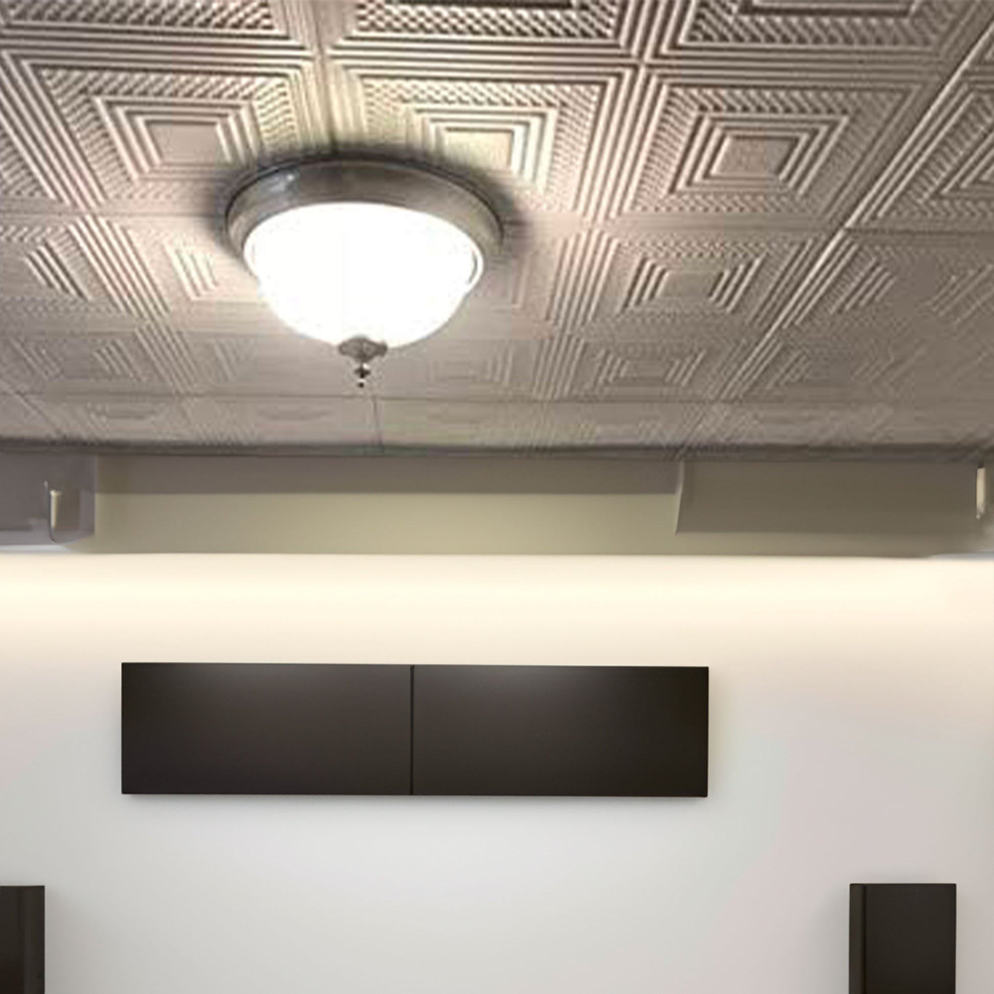 10 o 20mq (40 oppure 80 pezzi) di pannello decorativo a soffitto in polistirene compatto 50x50cm (spess. 1cm) EVORA Eternal Parquet