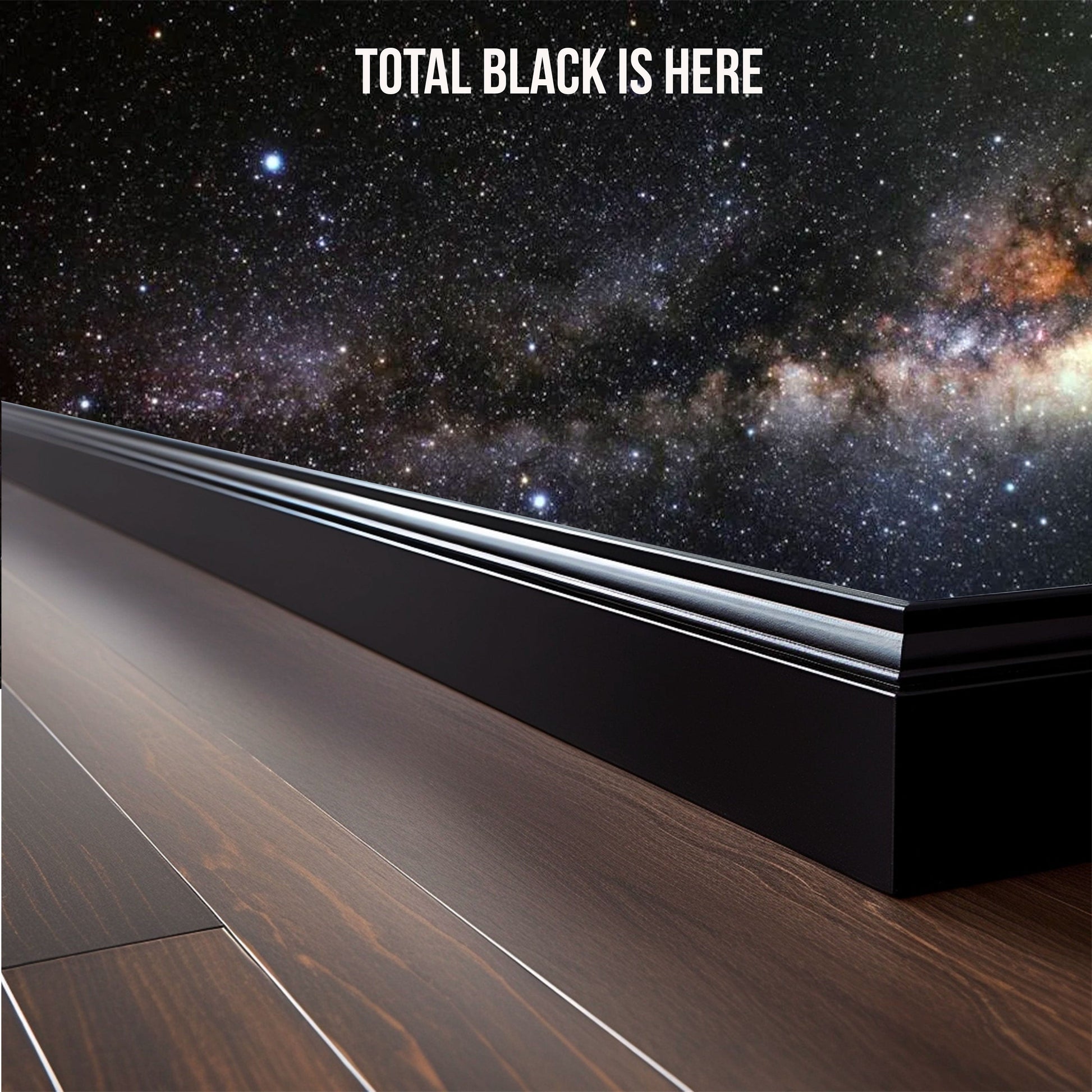 100ml di  Battiscopa zoccolino DUCALE TOTAL BLACK 100x15 in fibra di legno NERO - Eternal Parquet