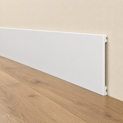 Battiscopa SQUADRATO BIANCO Passacavo 250x13mm in POLIMERI - Polistrutturato (prezzo al metro)