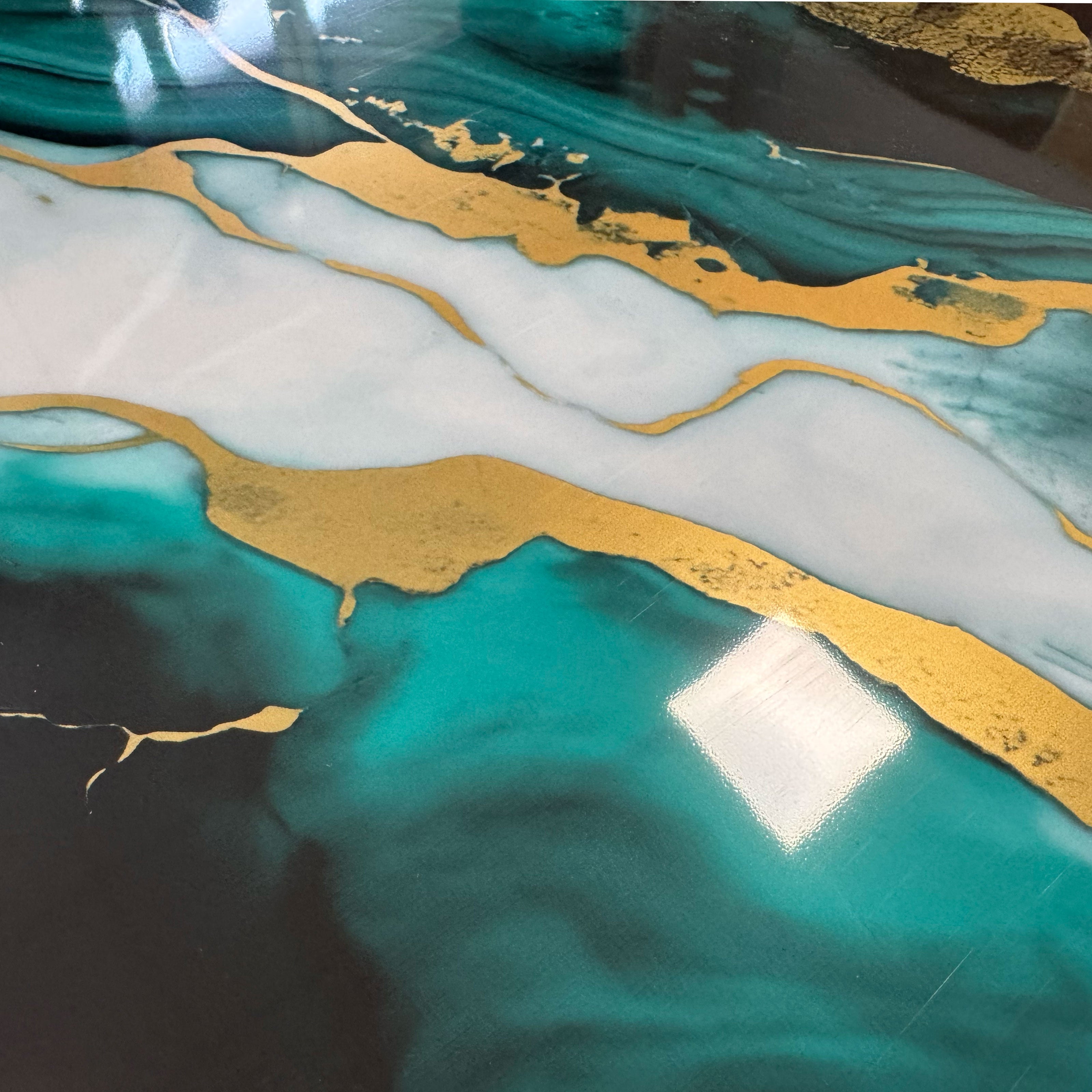 Rotolo da 3,6mq Rivestimento AUTOADESIVO in SXP thermo/acustico MARMO LUCIDO HI-RES 1200x3000x2,5mm HYDRO. Col. PLD-2031 GREEN - Eternal Parquet