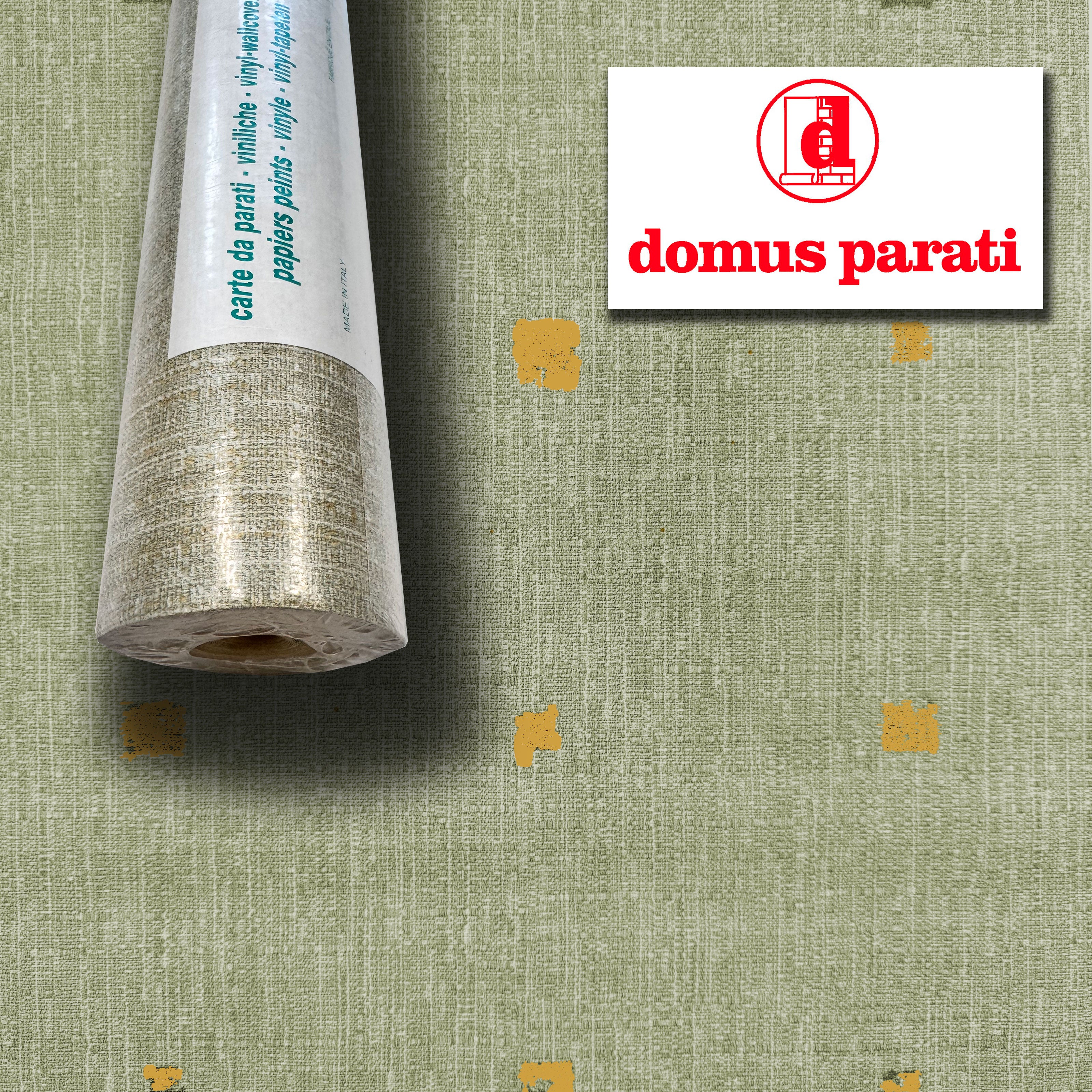 SUPER STOCK €0,56 al mq  - Rotolo da 5,2mq (10x0,52mt) di Carta da Parati vinilica Top Quality lavabile JUTA VERDE ORO