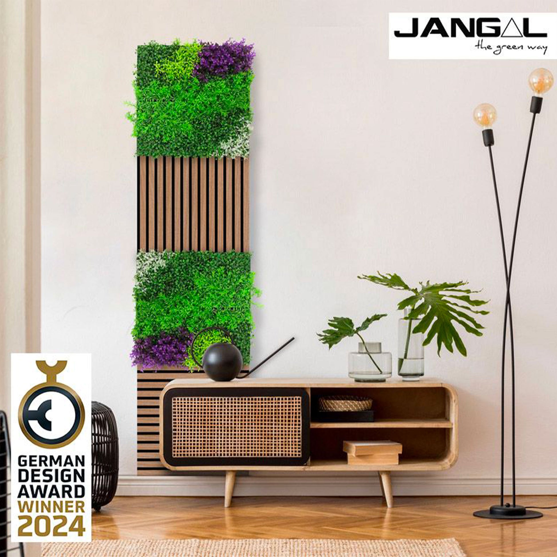JANGAL Pannelli acustici Modulabili in FLORA sintetica ULTRAREALISTICA 52x52cm mod. VIOLET - Eternal Parquet