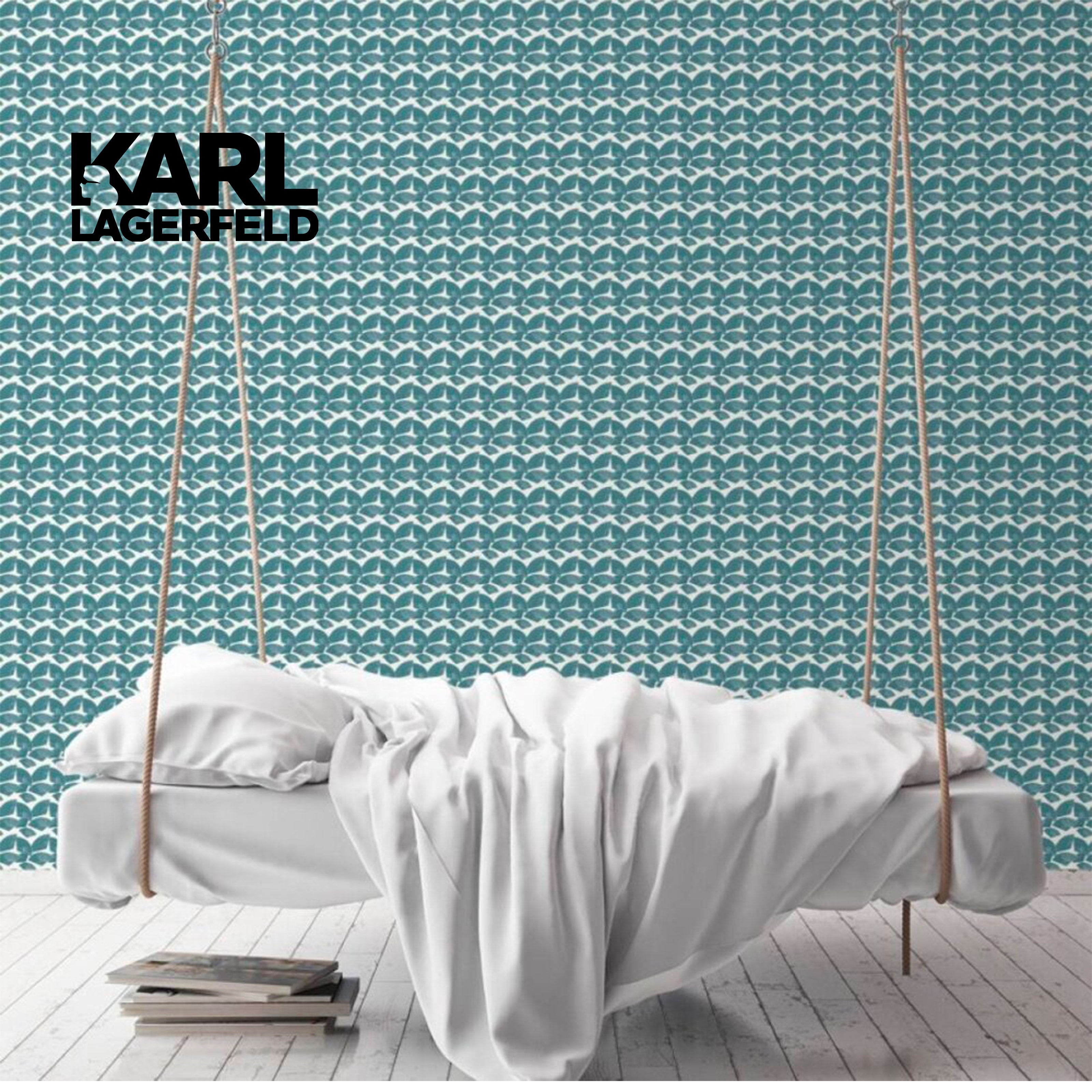 5,32mq Rotolo Carta da Parati griffata KARL LAGERFELD in TNT a rilievo multigloss PREMIUM 10,05x0,53mt cod. 37847-2 - Eternal Parquet