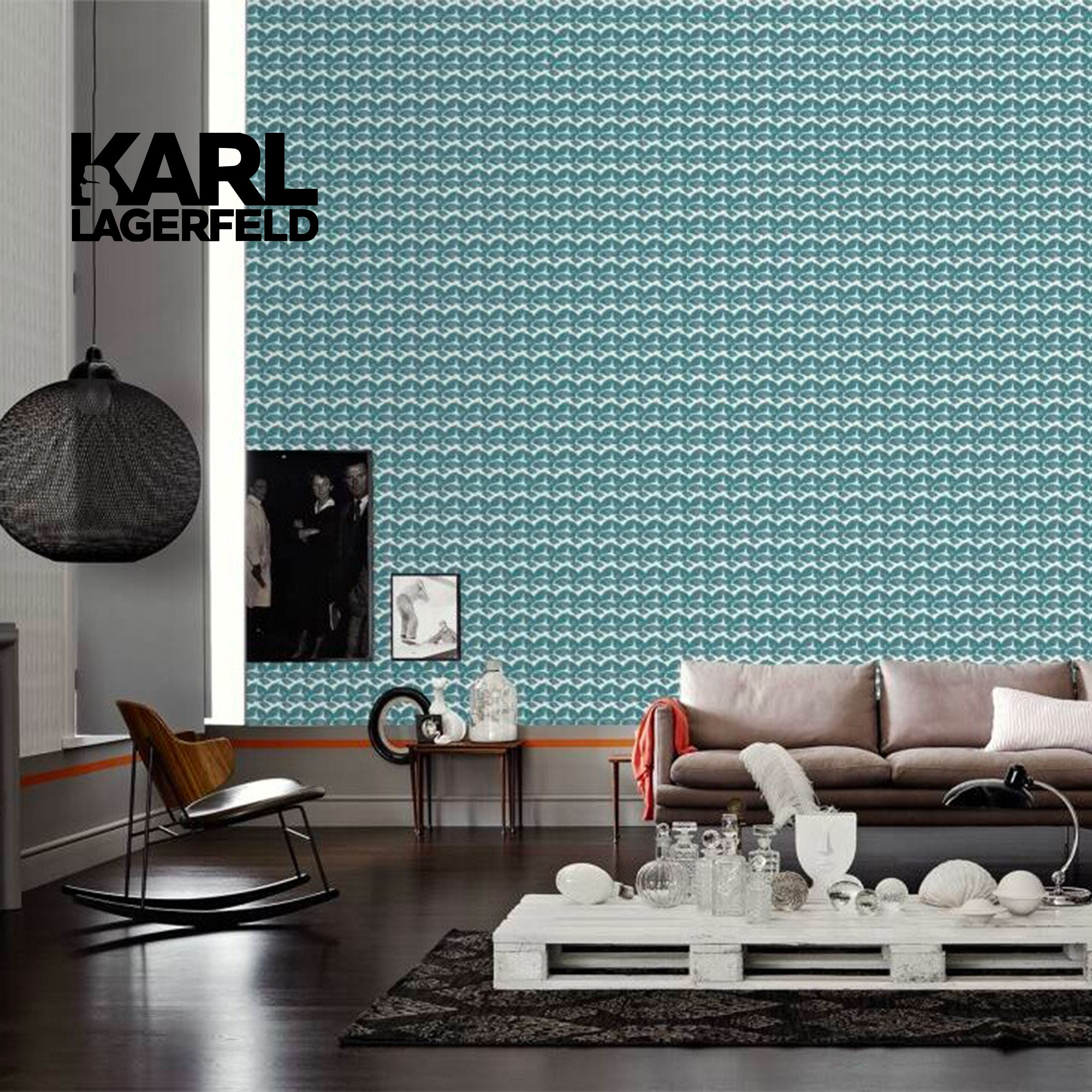 5,32mq Rotolo Carta da Parati griffata KARL LAGERFELD in TNT a rilievo multigloss PREMIUM 10,05x0,53mt cod. 37847-2 - Eternal Parquet