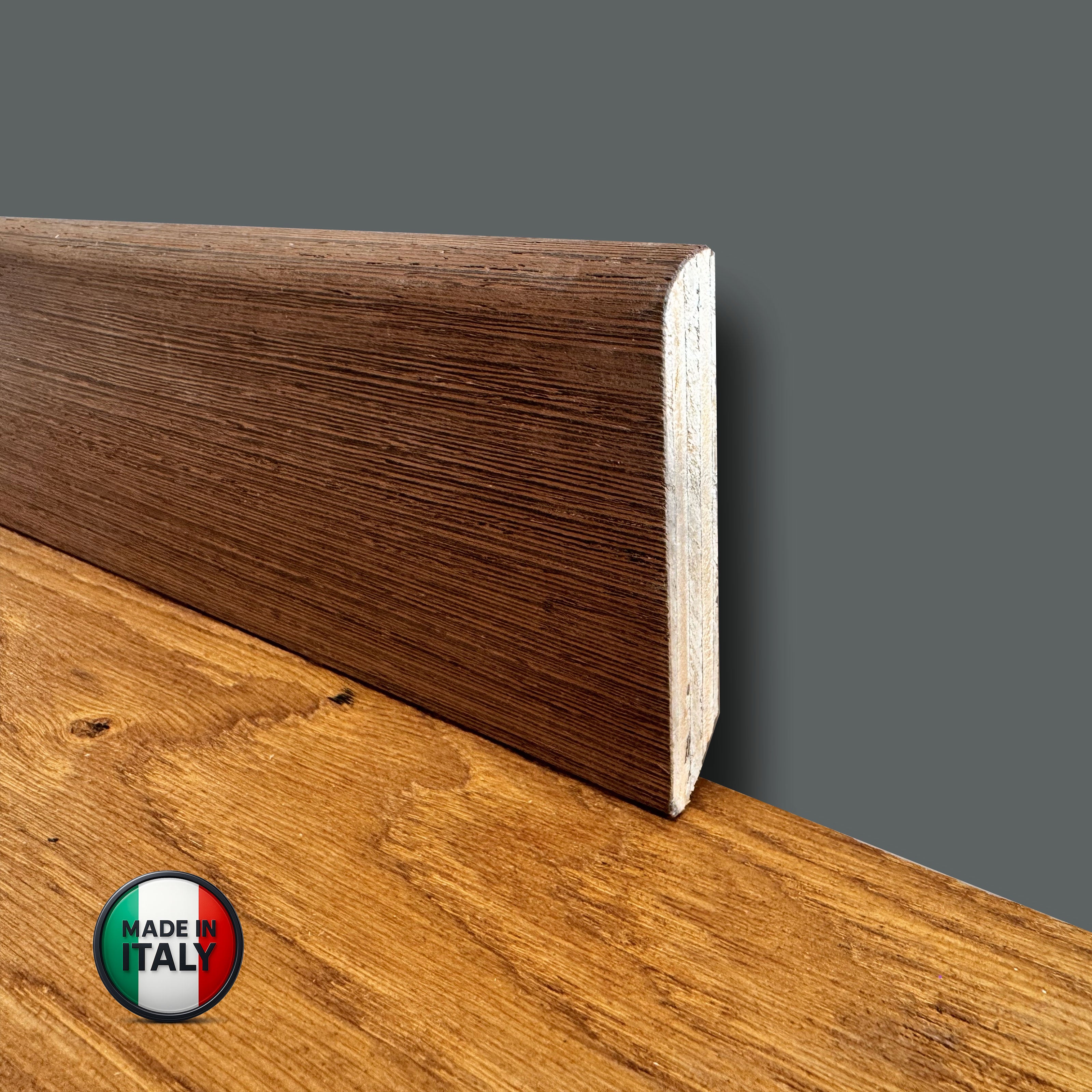 €1,99ml  ** FUORI TUTTO ** Lotti da 45ml di Battiscopa in legno multistrato impiall. WENGE GREZZO 82x13mm - Eternal Parquet
