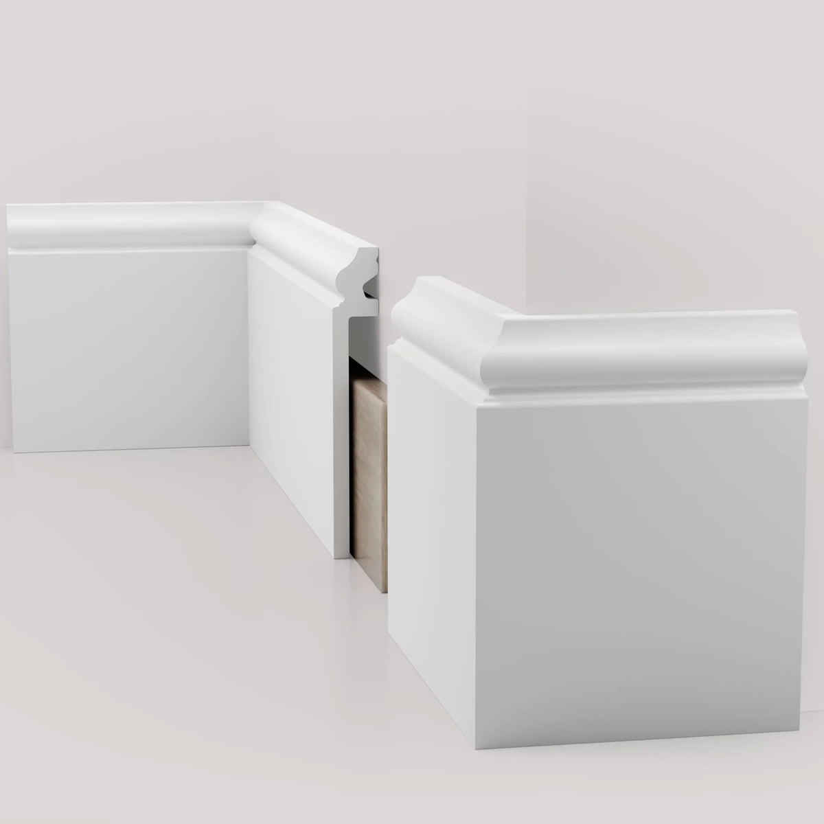 Battiscopa BIANCO Ducale Coprimarmo - coprivecchio 155x23mm in POLIMERI - (prezzo al metro)