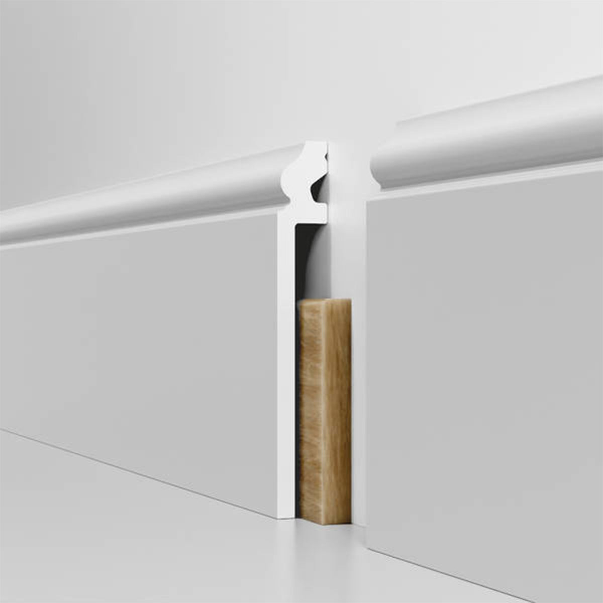 Battiscopa BIANCO Ducale Coprimarmo - coprivecchio 155x23mm in POLIMERI - (prezzo al metro)