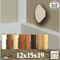 BASOLINO angolo interno quarto di tondo in legno di Ayous 12x15x19 varie essenze
