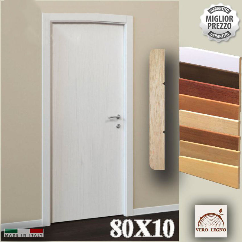 56ML Plinthe de porte et fenêtre en bois massif 80x10