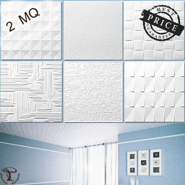Confezione da 2mq di Pannelli per soffitto decorati in polistirolo effetto 3-D (€ 7,99 al mq) - Eternal Parquet