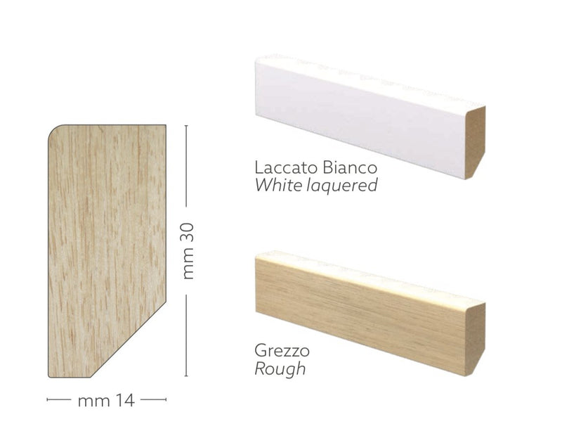 BATTISCOPA ZOCCOLINO legno (il più basso in assoluto) MASSELLO squadrato 30X14 - Eternal Parquet