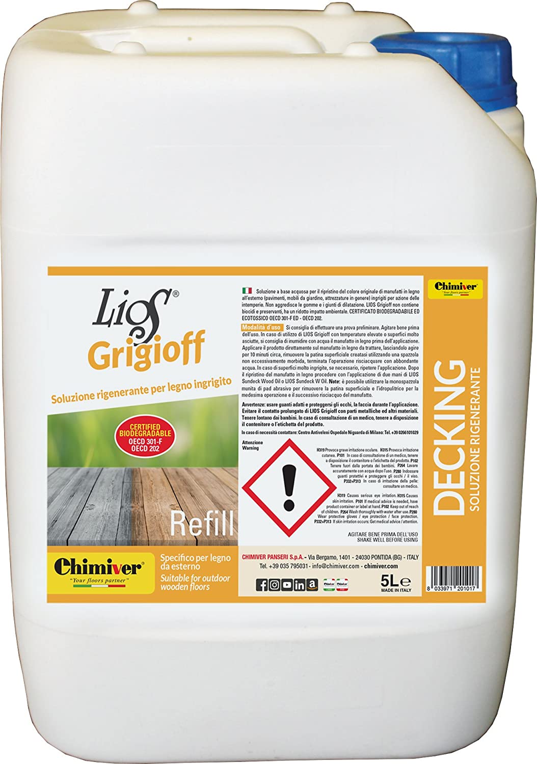 Lios Grigioff ripristina colore di pavimenti in legno 1-5Lt Chimiver freeshipping - Eternal Parquet