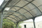 Заоблен сенник за паркомясто от алуминий и поликарбонат 360х760х360см