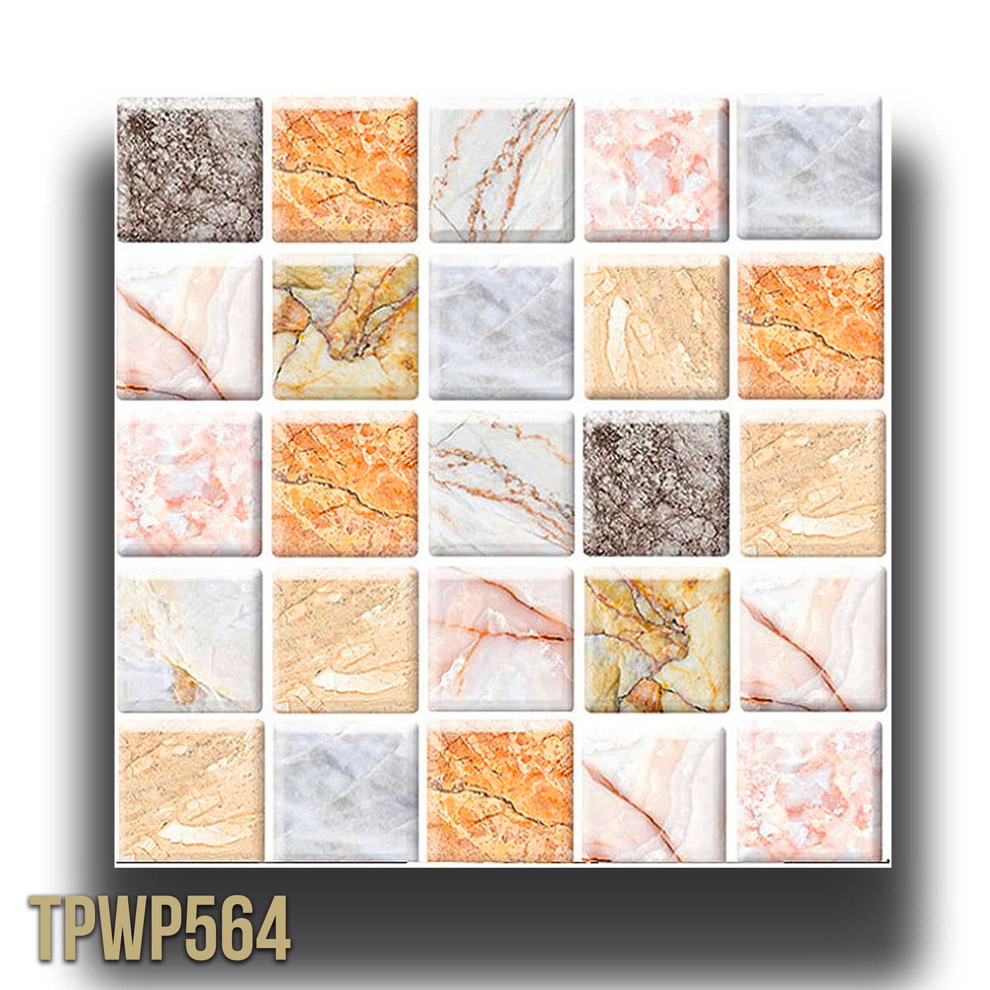 pacco da 4 Pannelli 3D Autoadesivi in PVC 30X30cm vari decori ultrarealistici ideali per bagni e cucine - Eternal Parquet