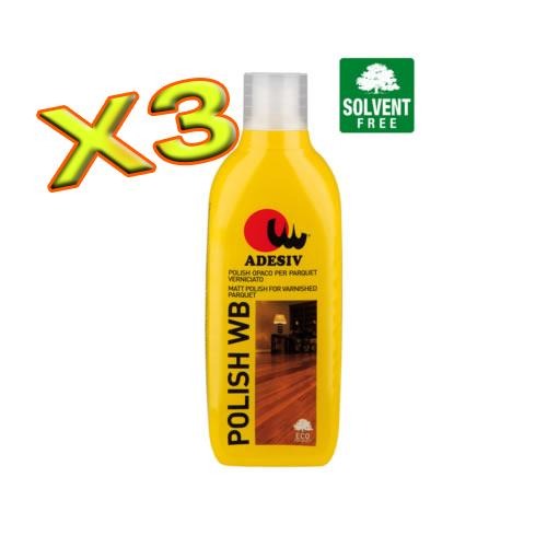 Polish WB adatto per parquet verniciato opaco polish per pavimenti in legno 1Lt X 3