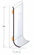 Battiscopa Alluminio Argentato 60X11 + accessori pacco da 100 metri lineari - Eternal Parquet