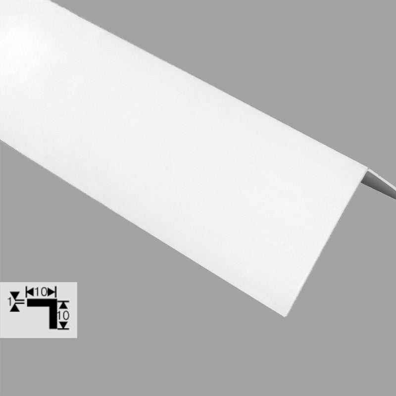 2.7 meter rod of white L-shaped pvc edge protector corner profile 6 sizes  of €0.55ml