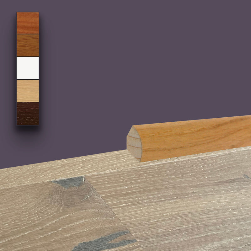96ML di Basolino profilo legno Impiallacciato zoccolino tondo 14x14mm  varie essenze
