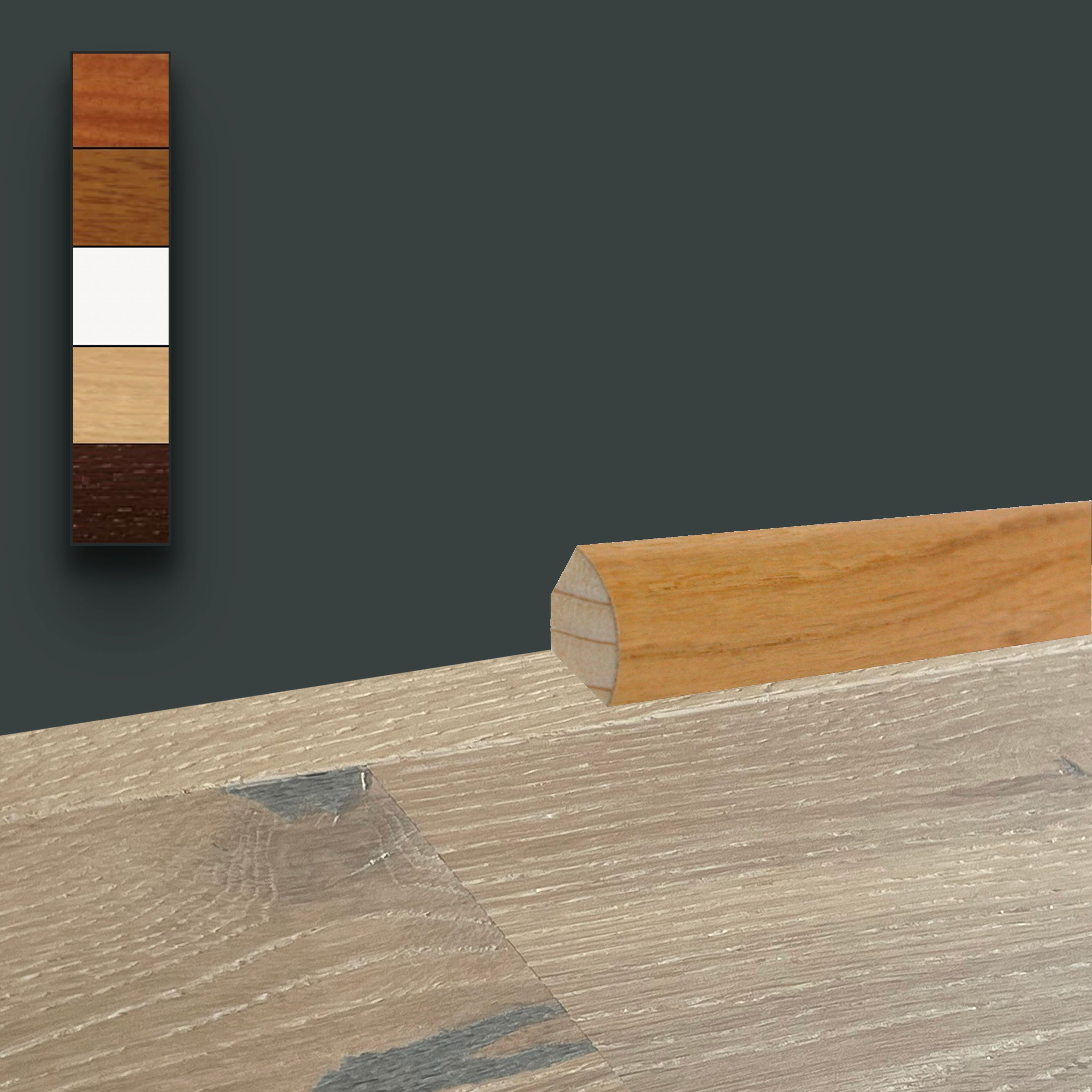 96ML di Basolino profilo legno Impiallacciato zoccolino tondo 14x14mm  varie essenze - Eternal Parquet
