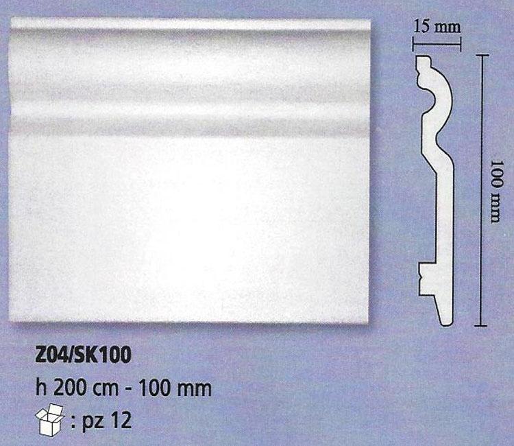 Battiscopa in Duropolimero Inscalfibile 100x15mm passacavo pacco da 24ml - Eternal Parquet