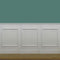 barra de 2,10 metros lineares de perfil Bugna para Boiserie em madeira maciça de Ayous lacado a branco