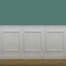 barra da 2 metri lineari di BATTISCOPA ducale 120x13 per Boiserie in legno MASSICCIO di Ayous laccato bianco