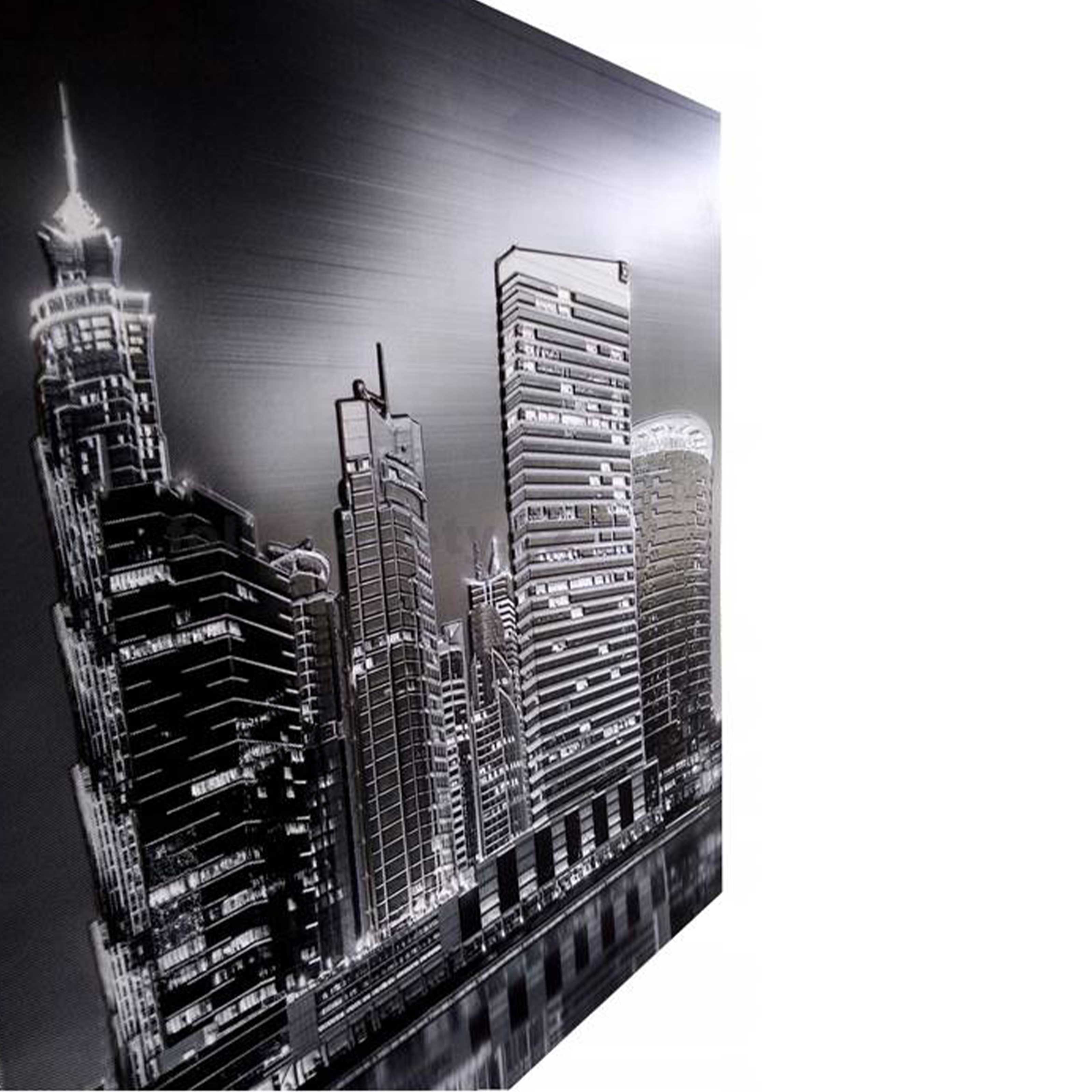 Pannelli 3D Rivestimento a parete in PVC a rilievo realistici parato di design NIGHT METROPOLI BW - Eternal Parquet