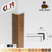 Profilo angolare Paraspigolo angolo esterno toro gradini PVC effetto legno 24x24 - Eternal Parquet