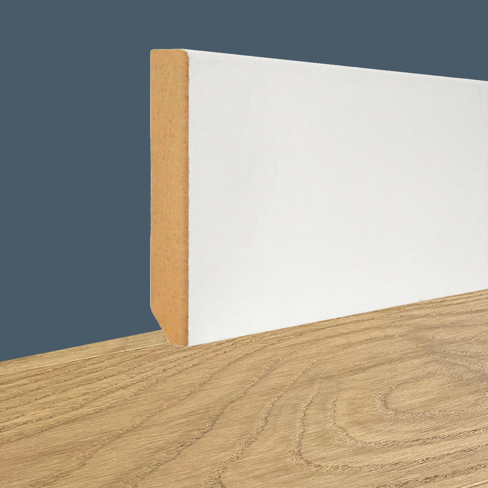 96ML di  Battiscopa in MDF Elite Squadrato 80-180x13-16mm LACCATO Bianco, RAL9010 o grezzo - Eternal Parquet