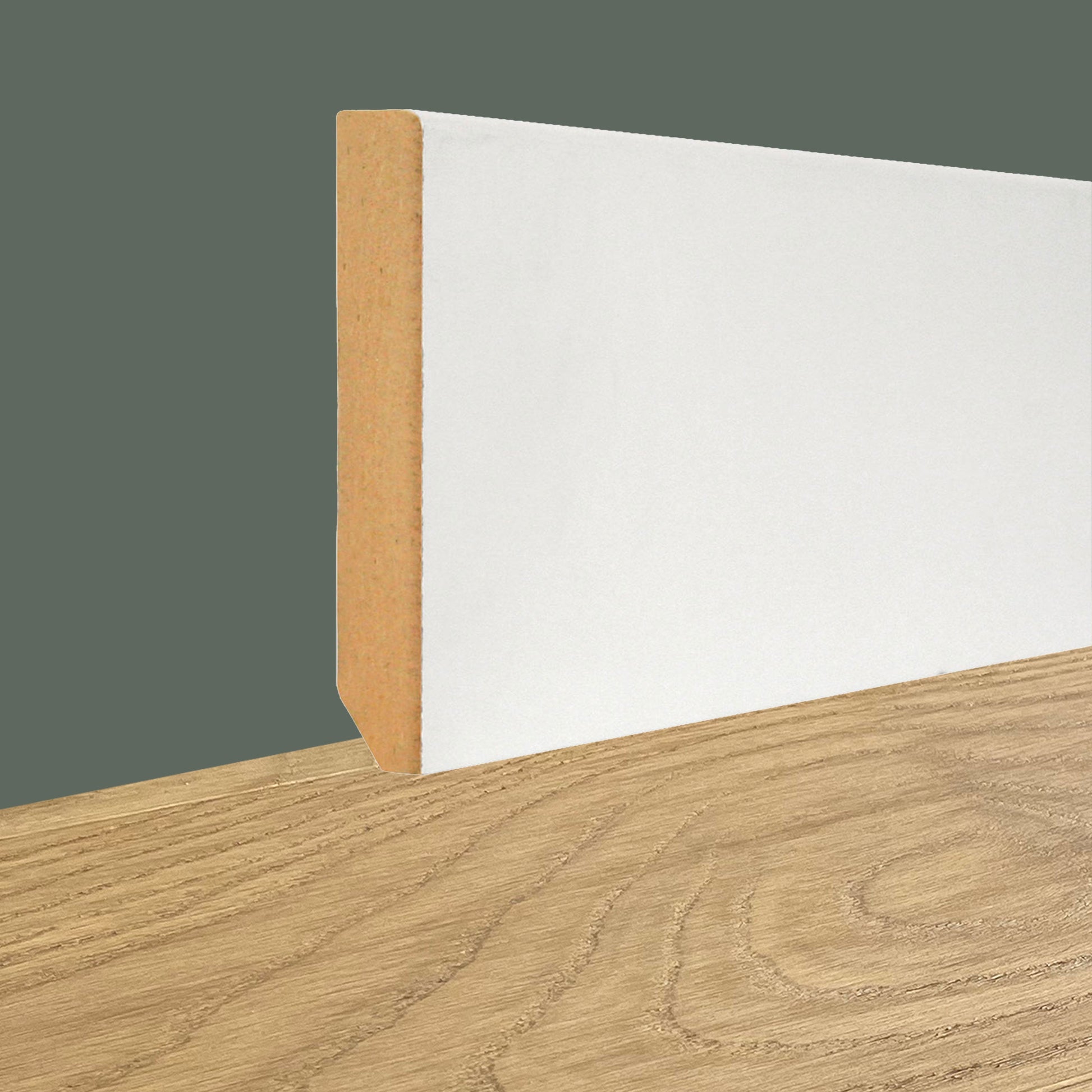 Battiscopa in MDF Elite Squadrato 80-180x13-16mm LACCATO Bianco, RAL9010 o grezzo - Eternal Parquet